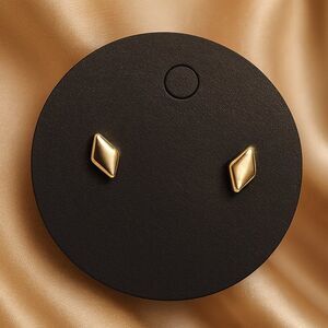 Small Gold Geometric Stud Earrings – Minimalist Modern Women’s Fashion Jewelry